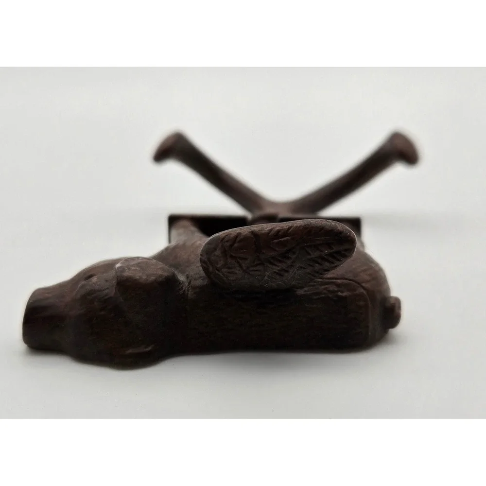 Flying Pig Wall Hook Brown Cast Rustic Farmhouse Double Coat Hat Towel